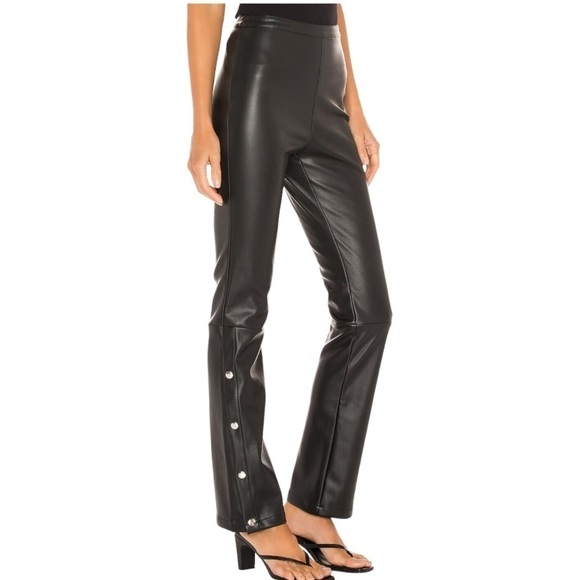 Line & Dot Kourtney Faux Vegan Leather Flare Leg Pants Size Large - Picture 2 of 9